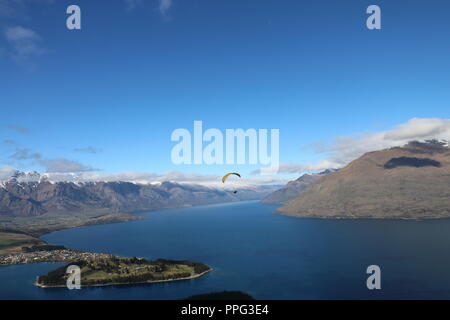 Remarkables Mountains und Queenstown Neuseeland Stockfoto