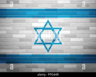 Israel Flagge auf texturierte Wand. Stock Vektor