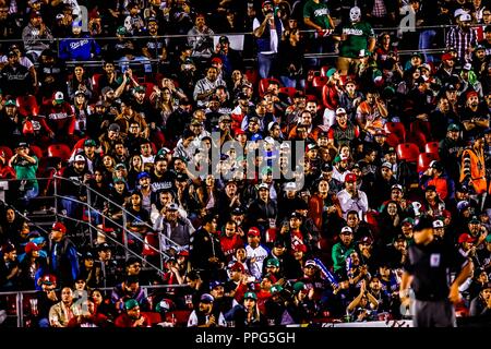 Gradas y Liebhaber.. Acciones, durante el Partido de Beisbol de la Serie del Caribe con El Encuentro entre Tomateros de Culiacan Mexiko contra Stockfoto