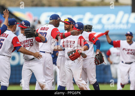 Con salvamento del Krug Miguel Mejia Puerto Rico se lleva La Victoria 9 Carreras por3 de Italia, durante el Partido entre Italia vs Puerto Rico, W Stockfoto