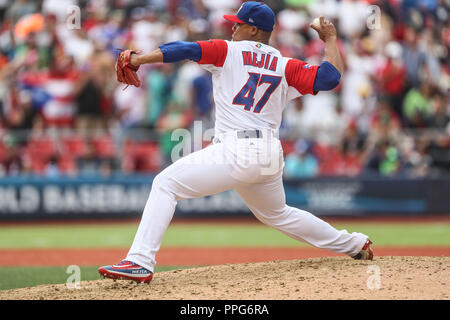 Con salvamento del Krug Miguel Mejia Puerto Rico se lleva La Victoria 9 Carreras por3 de Italia, durante el Partido entre Italia vs Puerto Rico, W Stockfoto