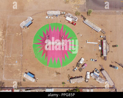 Vista aérea de La Carpa de Circo Atayde, en Los Campos de futbol Lanix de Hermosillo, Sonora, Mexiko. Foto: (NortePhoto/LuisGutierrez) ... Schlüssel Stockfoto