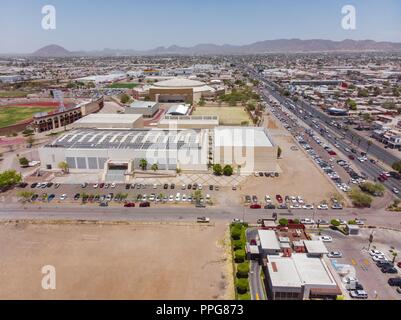 Vista aérea de La Carpa de Circo Atayde, en Los Campos de futbol Lanix de Hermosillo, Sonora, Mexiko. Foto: (NortePhoto/LuisGutierrez) ... Schlüssel Stockfoto