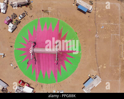 Vista aérea de La Carpa de Circo Atayde, en Los Campos de futbol Lanix de Hermosillo, Sonora, Mexiko. Foto: (NortePhoto/LuisGutierrez) ... Schlüssel Stockfoto