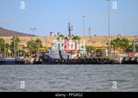 Bericht der Fischerhafen von Guaymas Sonora. Reportaje del Puerto pesquero de Guaymas Sonora. Stockfoto