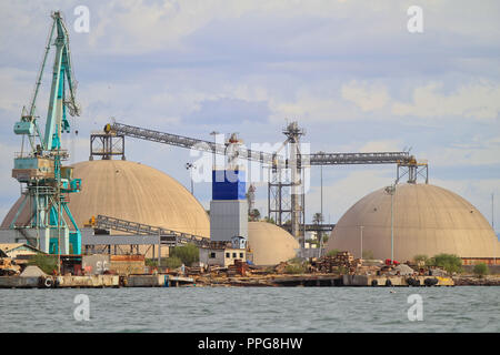 Bericht der Fischerhafen von Guaymas Sonora. Reportaje del Puerto pesquero de Guaymas Sonora. Stockfoto