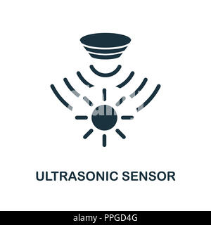 Ultraschallsensor Symbol. Schwarzweiß-Design von Sensoren