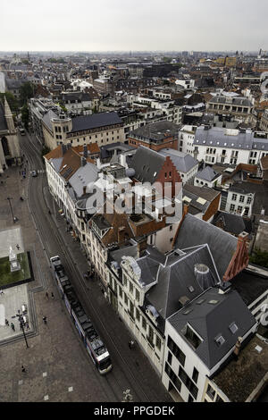 Anzeigen von Gent von der Höhe, Detail von Belgien, Tourismus Stockfoto