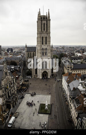 Anzeigen von Gent von der Höhe, Detail von Belgien, Tourismus Stockfoto