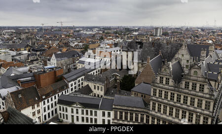 Anzeigen von Gent von der Höhe, Detail von Belgien, Tourismus Stockfoto