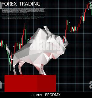 Forex Trading mit Bull. Vektor Stock Vektor