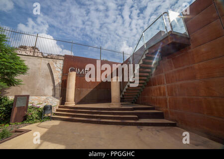 Cartagena, Spanien - 14. September 2018: Punischen Wand Interpretation Centre im Freien Stockfoto