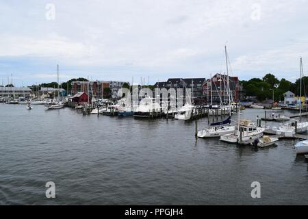 Segelboote an den Docks in Annapolis Maryland Stockfoto