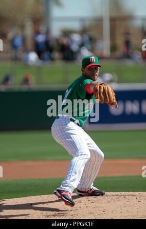 Hector Daniel Rodrigez Krug derrotado de Mexico, durante el San Blas Mexico vs Dodgers de la previo al Classic Mundial de Beisbol 2013, Camelbac Stockfoto
