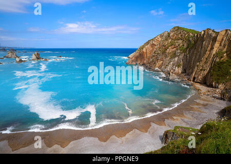 Playa del Silencio in Cudillero Asturien aus Spanien Stockfoto