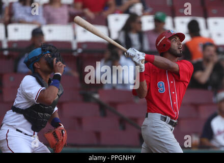 Eddie Rosario de Puerto Rico, durante el Partido de Beisbol de la Serie del Caribe entre Kuba vs Puerto Rico en El Nuevo Estadio de los Tomateros en C Stockfoto