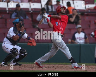 Eddie Rosario de Puerto Rico, durante el Partido de Beisbol de la Serie del Caribe entre Kuba vs Puerto Rico en El Nuevo Estadio de los Tomateros en C Stockfoto