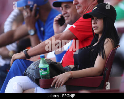 Afición de Puerto Rico, durante el Partido de Beisbol de la Serie del Caribe entre Kuba vs Puerto Rico en El Nuevo Estadio de los Tomateros en Culiac Stockfoto