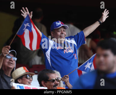 Afición de Puerto Rico, durante el Partido de Beisbol de la Serie del Caribe entre Kuba vs Puerto Rico en El Nuevo Estadio de los Tomateros en Culiac Stockfoto