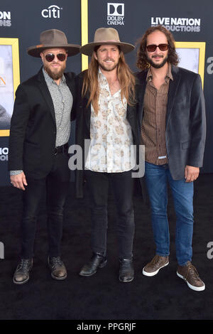 Corey McCormick, Lukas Nelson und Anthony LoGerfo Teilnahme an der 'ein Stern ist geboren" Premiere im Shrine Auditorium am 24. September 2018 in Los Angeles, Kalifornien. Stockfoto