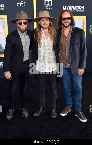 Corey McCormick, Lukas Nelson und Anthony LoGerfo Teilnahme an der 'ein Stern ist geboren" Premiere im Shrine Auditorium am 24. September 2018 in Los Angeles, Kalifornien. Stockfoto