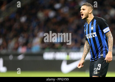 Mailand, Italien. 25. September, 2018. Mauro Icardi des FC Internazionale während der Serie A-Spiel zwischen FC Internazionale und ACF Fiorentina. Credit: Marco Canoniero/Alamy leben Nachrichten Stockfoto