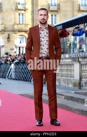 San Sebastian, Spanien. 24 Sep, 2018. Ryan Gosling am Theater Victoria Eugenia am 24. September 2018 in San Sebastian, Spanien. | Verwendung der weltweiten Kredit: dpa/Alamy leben Nachrichten Stockfoto