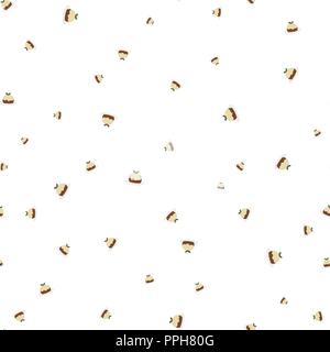 Cupcakes nahtlose Muster. Auf einem weißen Hintergrund. Vector Illustration. Stock Vektor