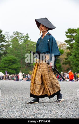 Kyoto, Japan - 22. Oktober 2016: Festival der Zeitalter, eine alte und authentische Kostüm Parade von anderen japanischen feudale Zeiten. Stockfoto