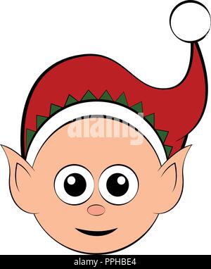 Weihnachten niedlich elf Avatar Stock Vektor
