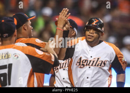 Rene Reyes de Venezuela, durante el Partido de Beisbol de la Serie del Caribe entre Alazanes de Granma Kuba vs las Águilas del Zulia Venezuela en el N Stockfoto