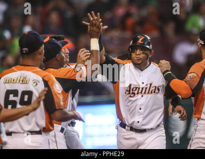 Rene Reyes de Venezuela, durante el Partido de Beisbol de la Serie del Caribe entre Alazanes de Granma Kuba vs las Águilas del Zulia Venezuela en el N Stockfoto