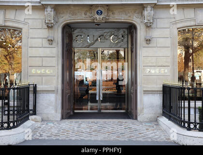 Paris, Frankreich, 21. September 2018: Gucci Store in Paris Frankreich Stockfoto