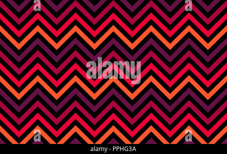 Abstrakte chevron Linien in rot und orange Farben auf schwarzem Hintergrund, Grafik Ressource als symmetrische Hintergrund, Textildruck, Tapeten inspiration Stockfoto