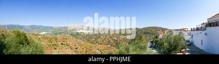 Panorama Blick über das Tal von Corumbela, Canillas De Albaida, Mudejar route, Axarquia, Andalusien, Spanien Stockfoto