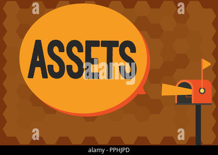 Handschrift Text schreiben. Konzept sinn Los von Immobilien durch die Person oder Firma im Besitz als Wert. Stockfoto