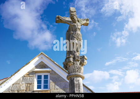 Combarro Kreuz galizischen Dorf in Pontevedra in Galicien Spanien Stockfoto