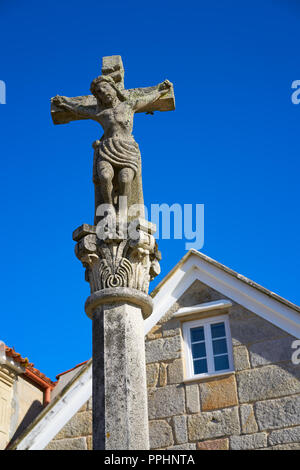 Combarro Kreuz galizischen Dorf in Pontevedra in Galicien Spanien Stockfoto