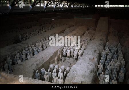 ESCULTURA - EJERCITO DE Terracotta-S III AC-DINASTIA QUINT. Lage: MAUSOLEO DE Qin Shi Huang. Stockfoto