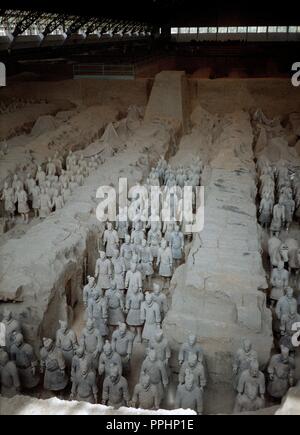 ESCULTURA - EJERCITO DE Terracotta-S III AC-DINASTIA QUINT. Lage: MAUSOLEO DE Qin Shi Huang. Stockfoto