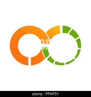 Kreis Orange infinity Daten Logo Stock Vektor