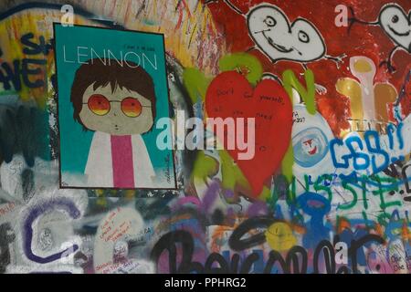 Der John Lennon Mauer, Prag, Tschechische Republik Stockfoto