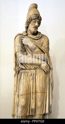 Barbaren gefangen. Preconnesian Marmor. 2. - 3. Jahrhundert n. Chr. Kopieren. Archäologischen Nationalmuseum. Neapel. Italien. Stockfoto