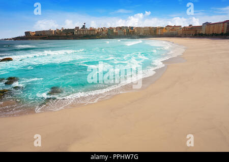 La Coruna Riazor Strand in Galicien in Spanien Stockfoto