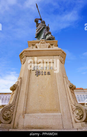 La Coruna Maria Pita Square Denkmal in Galicien Spanien Stockfoto