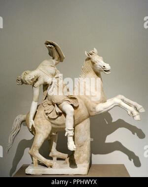 Amazone zu Pferd. 2. Jh. n. Chr. Kopie eines griechischen Originals des 2. Jahrhunderts v. Chr..  Nationales Archäologisches Museum, Naples. Italien. Stockfoto