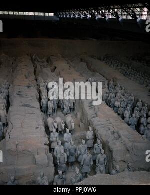 ESCULTURA - EJERCITO DE Terracotta-S III AC-DINASTIA QUINT. Lage: MAUSOLEO DE Qin Shi Huang. Stockfoto