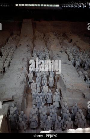 ESCULTURA - EJERCITO DE Terracotta-S III AC-DINASTIA QUINT. Lage: MAUSOLEO DE Qin Shi Huang. Stockfoto