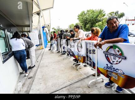 Aspekte der Panamerikanischen Stadion oder Stadion von Los Charros de Jalisco, vor Beginn der morgigen Baseball party Serie del Caribe 2018 zu werden. Stockfoto