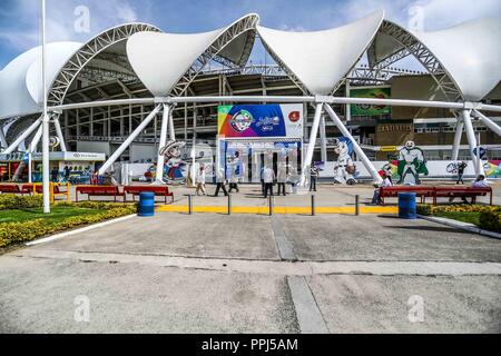 Aspekte der Panamerikanischen Stadion oder Stadion von Los Charros de Jalisco, vor Beginn der morgigen Baseball party Serie del Caribe 2018 zu werden. Stockfoto